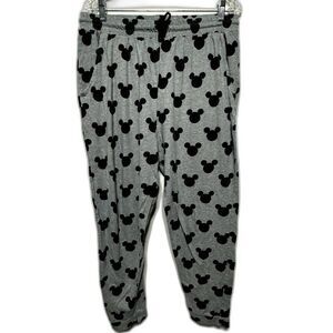 H&M Divided Jogger Pants Disney Mickey Black Stretch Lightweight Women sz Large